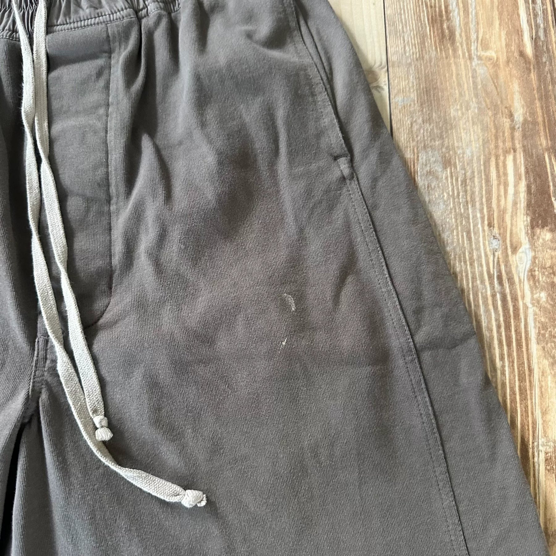 Rick Owens Gray Drop-Crotch Shorts