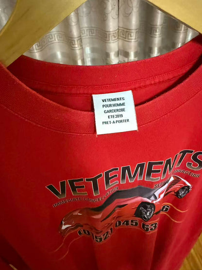 vetements oversized short sleeve graphic shirt