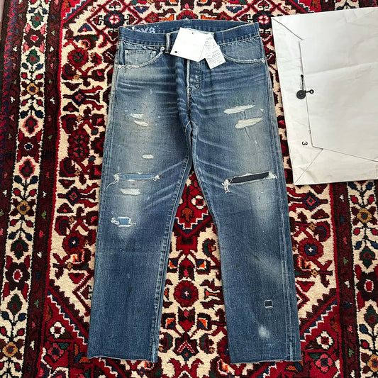 visvim dry8 distressed denim pants size 3