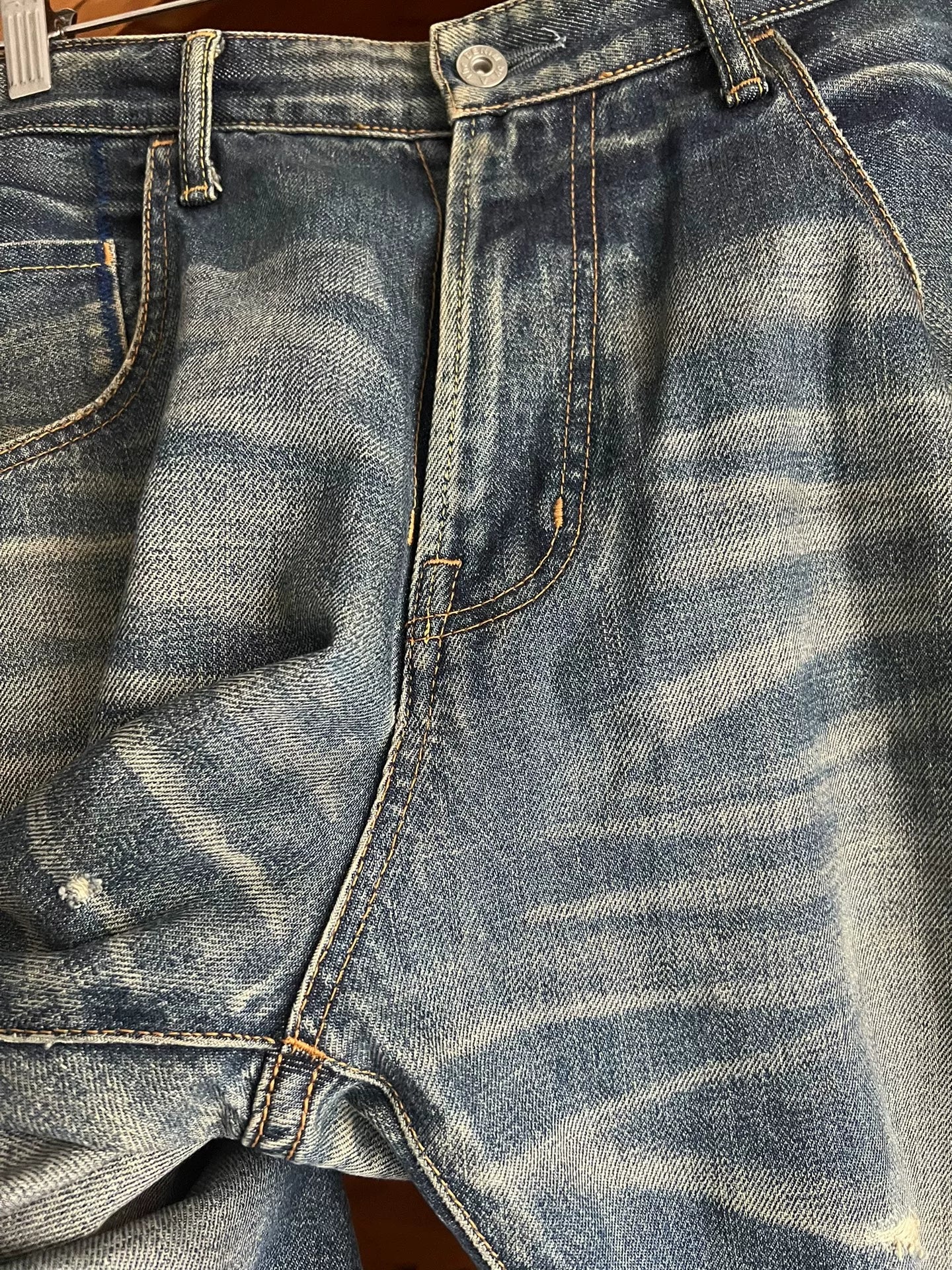 vanquish fragment distressed blue denim jeans