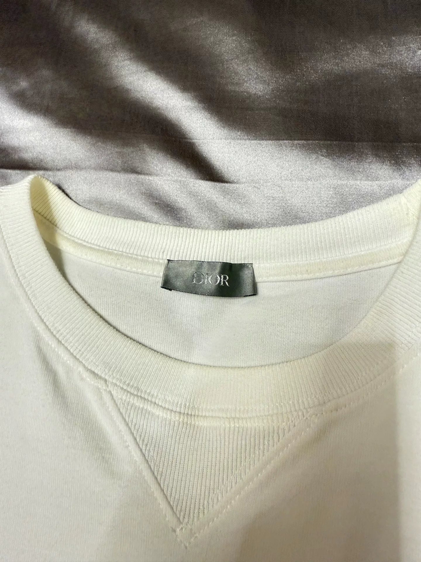 dior embroidered logo crew neck short sleeve