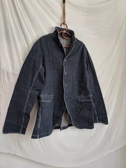 Kapital Vintage Denim Open-Front Blazer