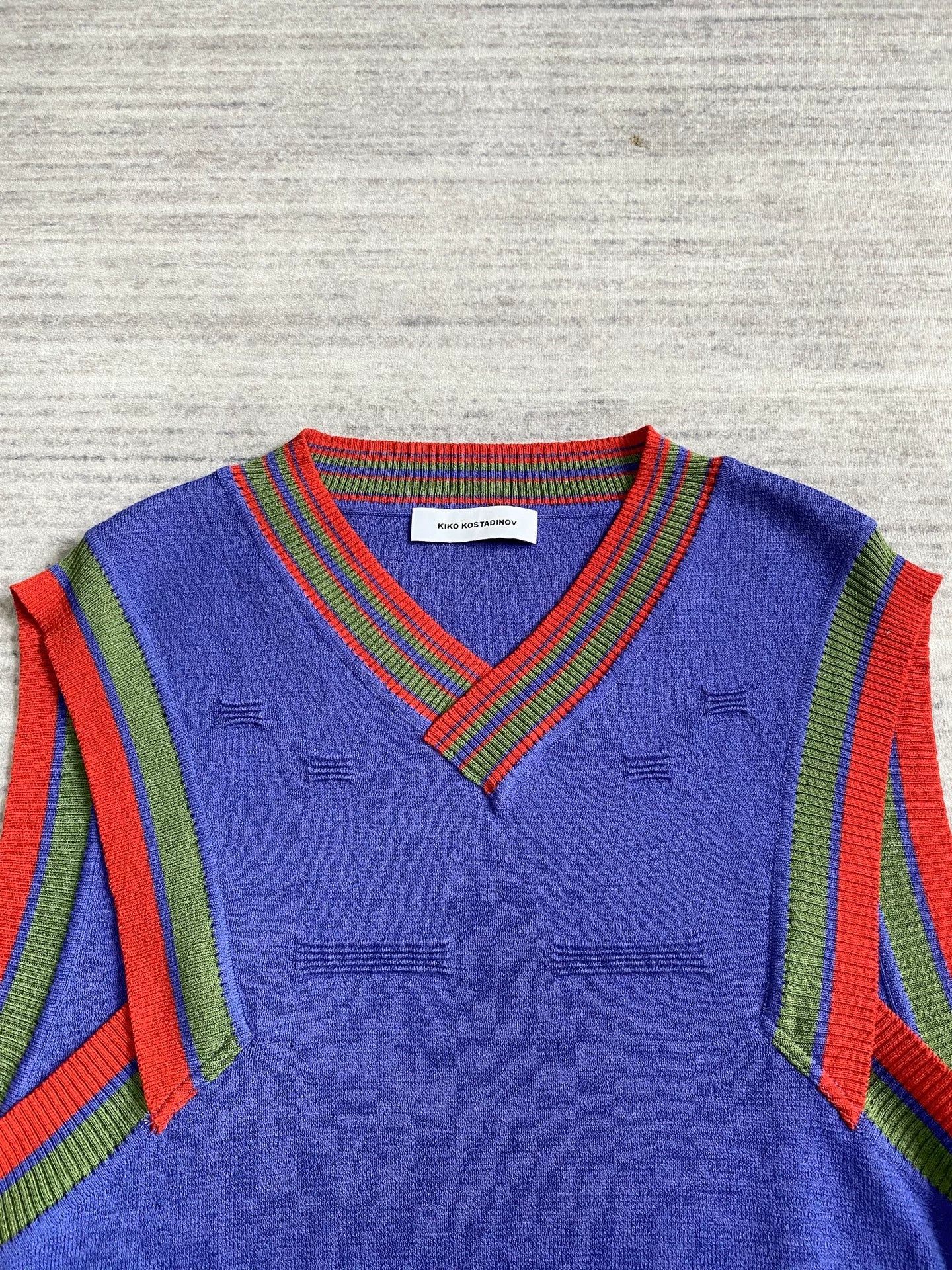 Kiko Kostadinov Purple Knit Vest with Color Blocks