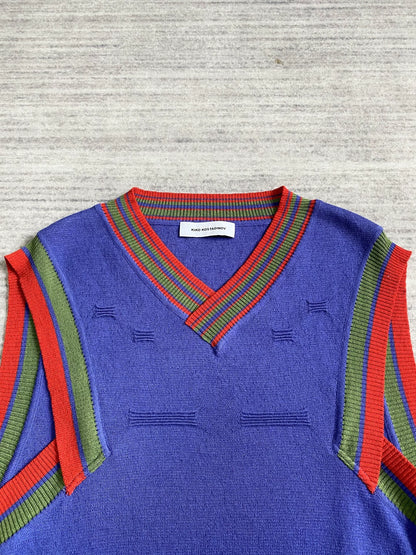 Kiko Kostadinov Purple Knit Vest with Color Blocks