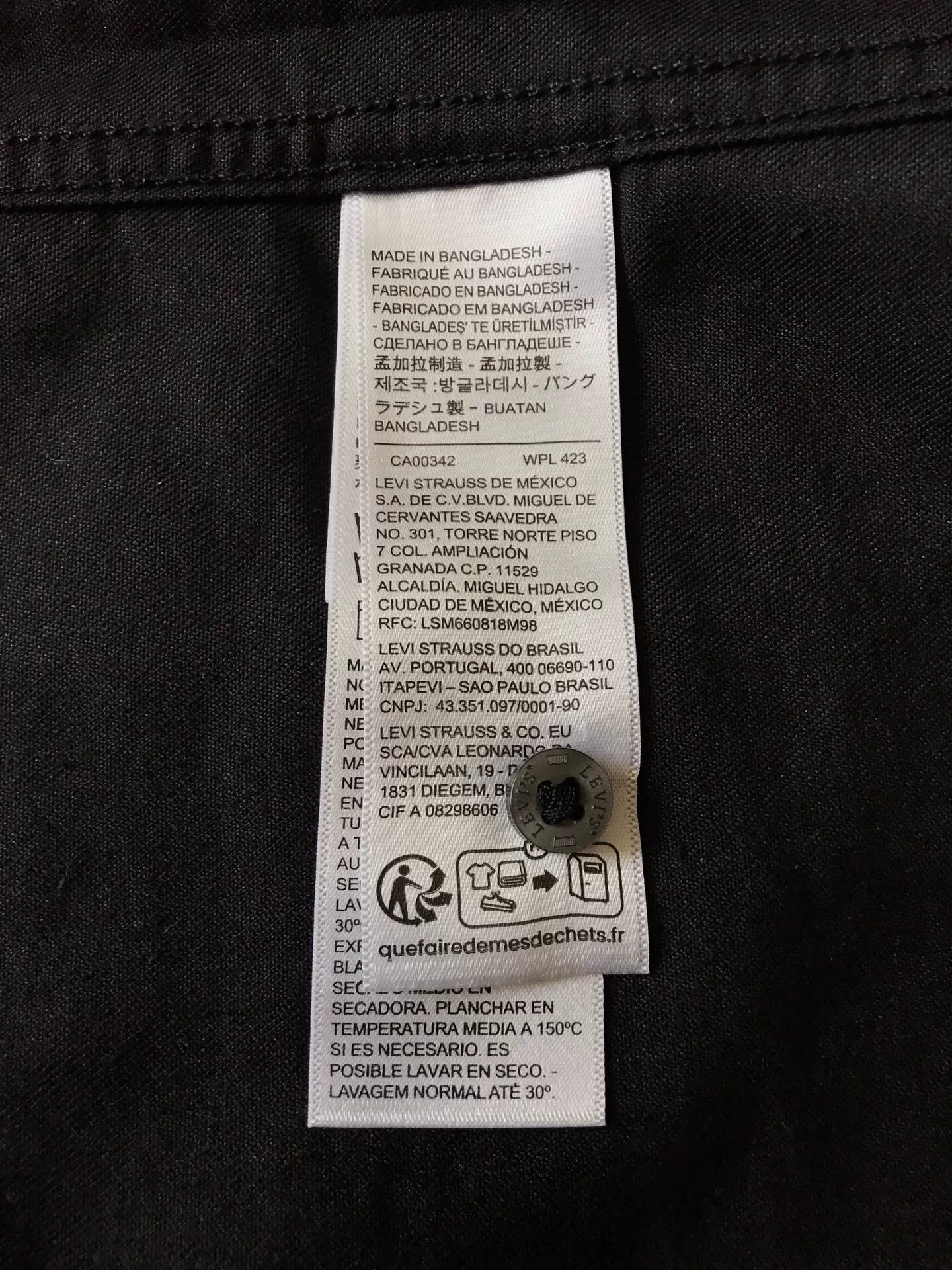 Levi's Washed Black Western Denim Shirt