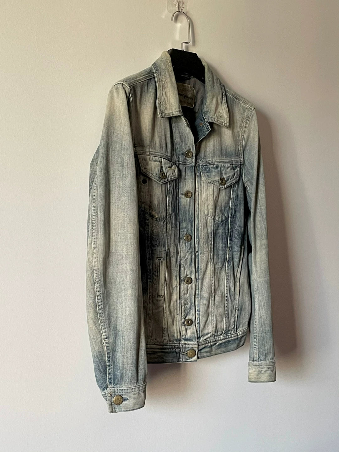 diesel yellow mud distressed denim jacket