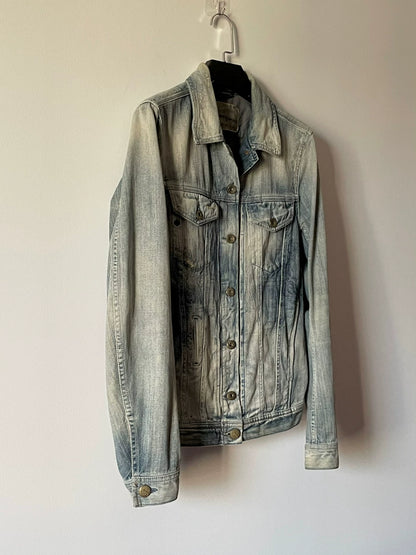 diesel yellow mud distressed denim jacket