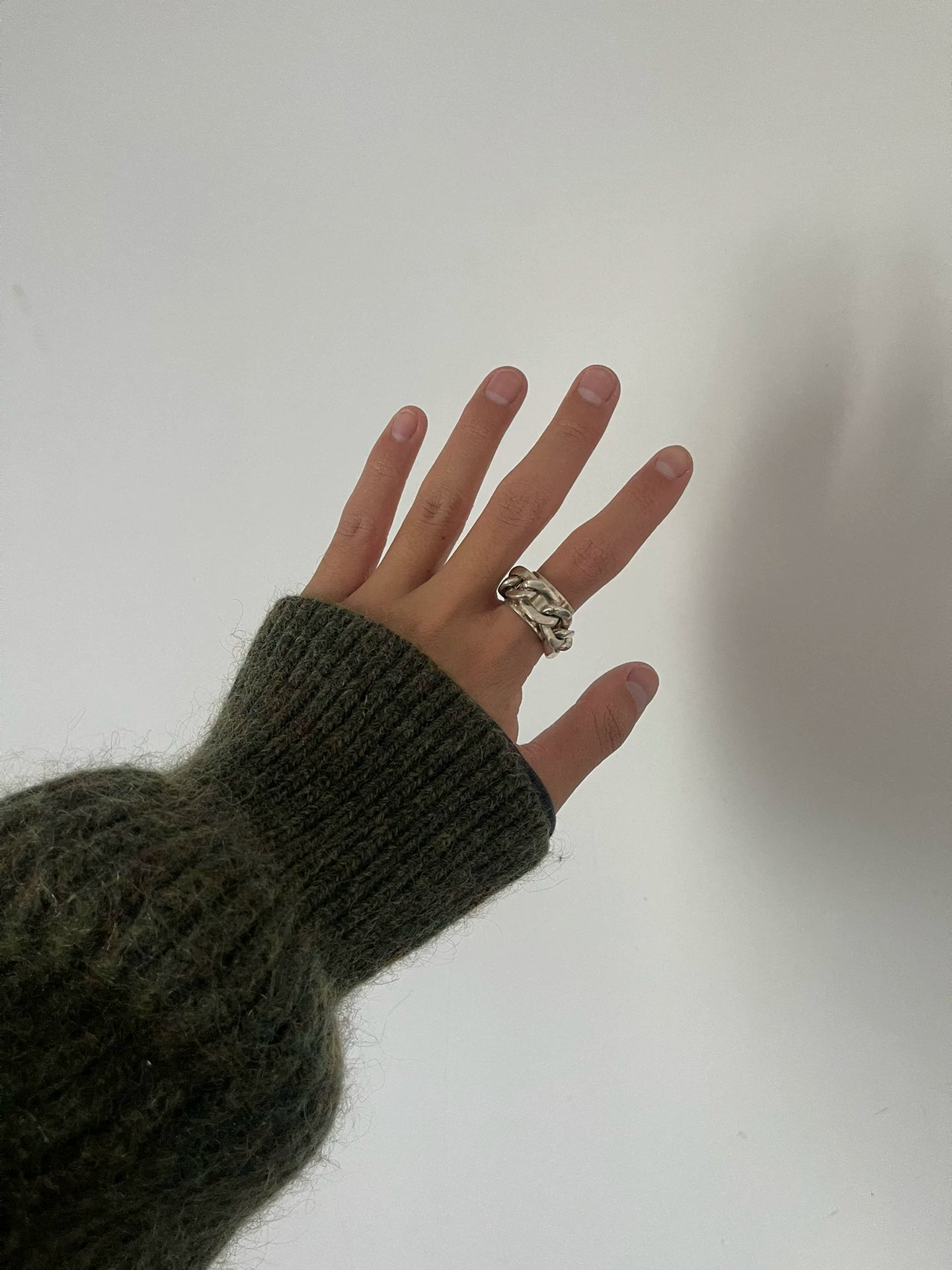 Maison Martin Margiela Silver Cuban Chain Ring