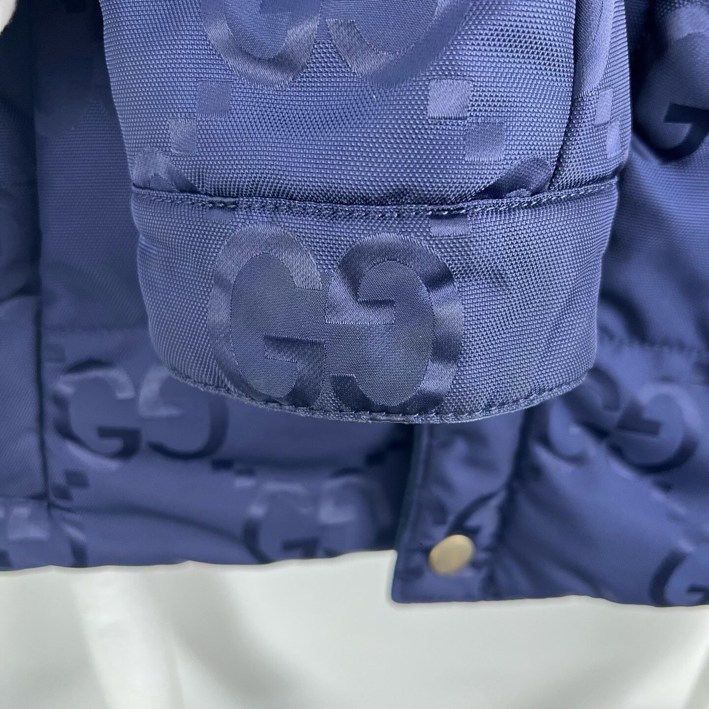 Gucci Blue Logo Reversible Cotton Jacket