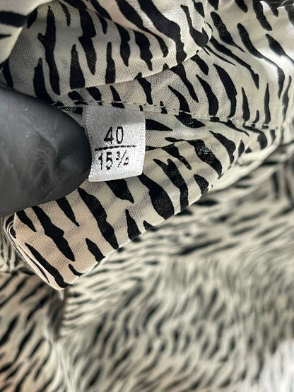 saint laurent tiger print long sleeve shirt