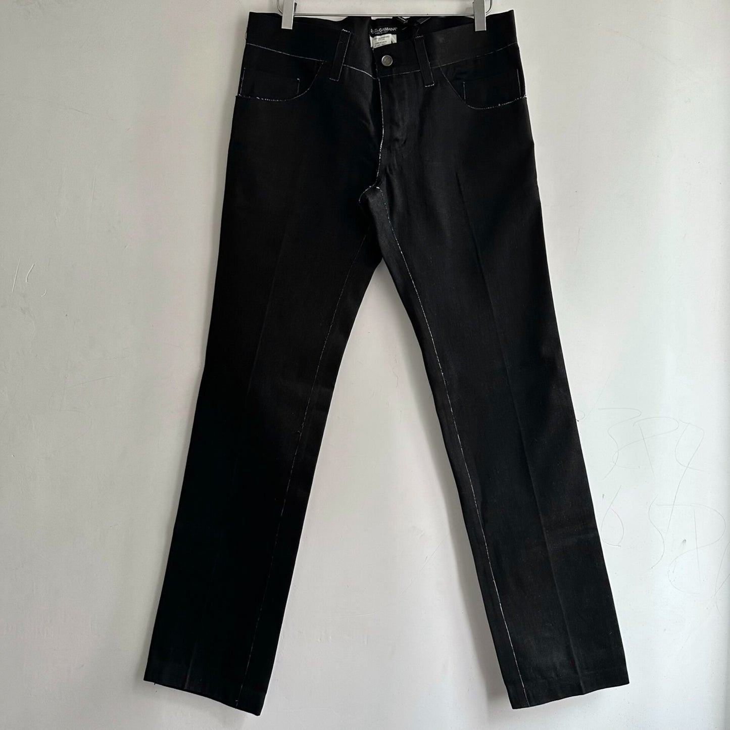 dolce gabbana dg brushed wax denim pants