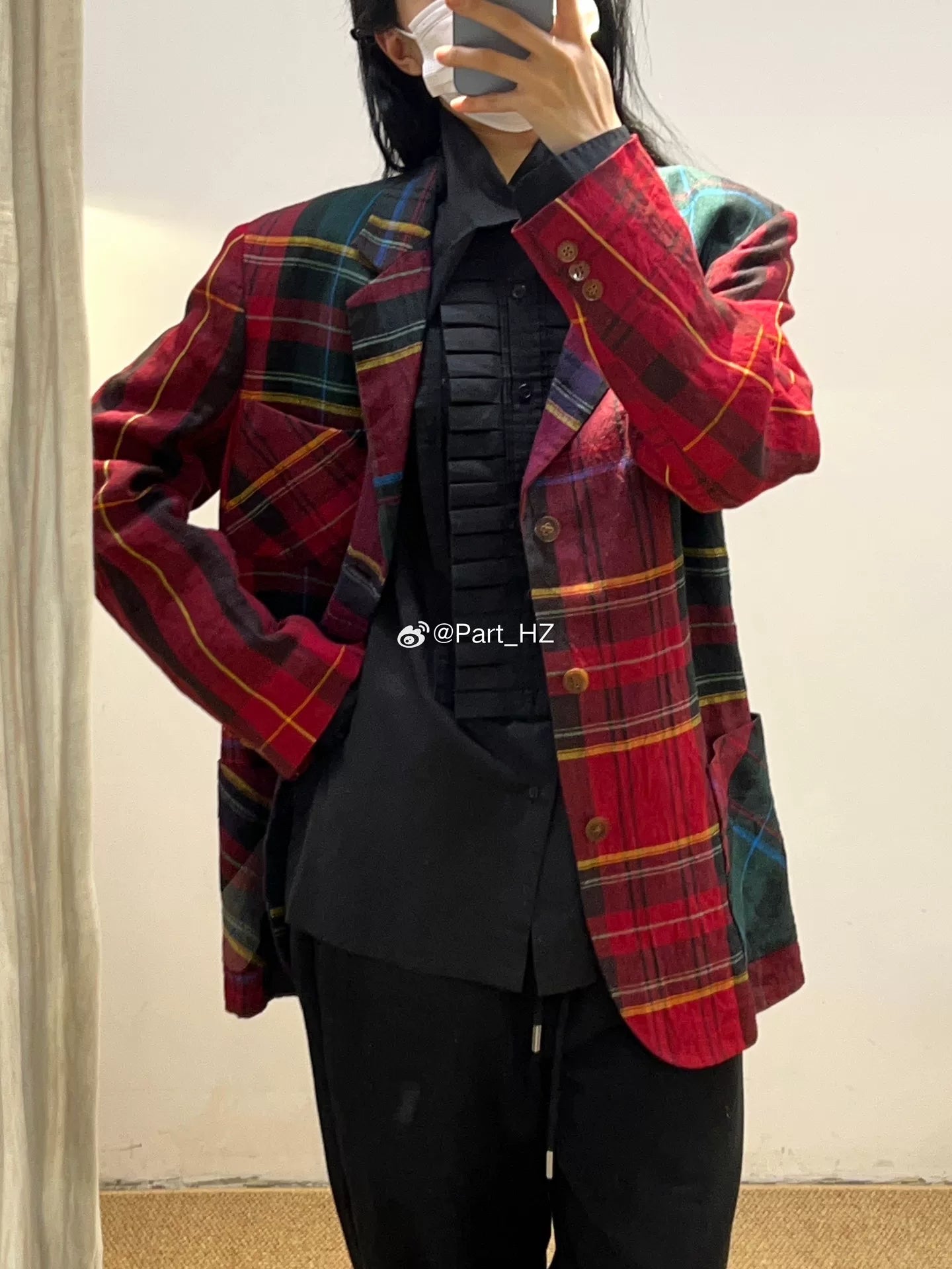 Yohji Yamamoto S/S 2005 Plaid Patchwork Jacket