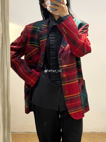 Yohji Yamamoto S/S 2005 Plaid Patchwork Jacket