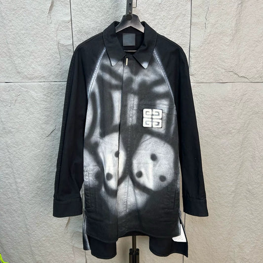 Givenchy Black Coat with Logo Design
