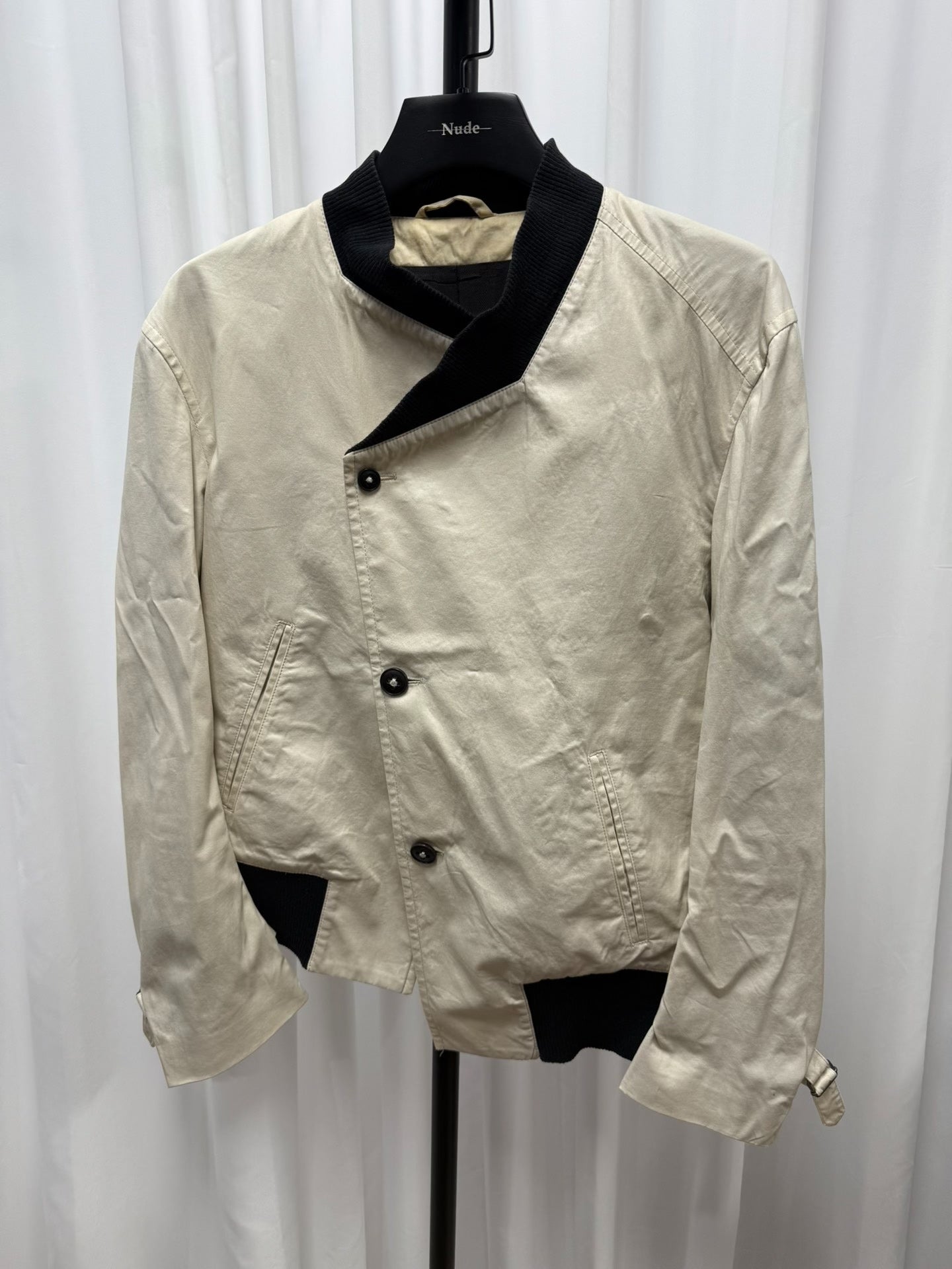 asymmetrical beige jacket size S