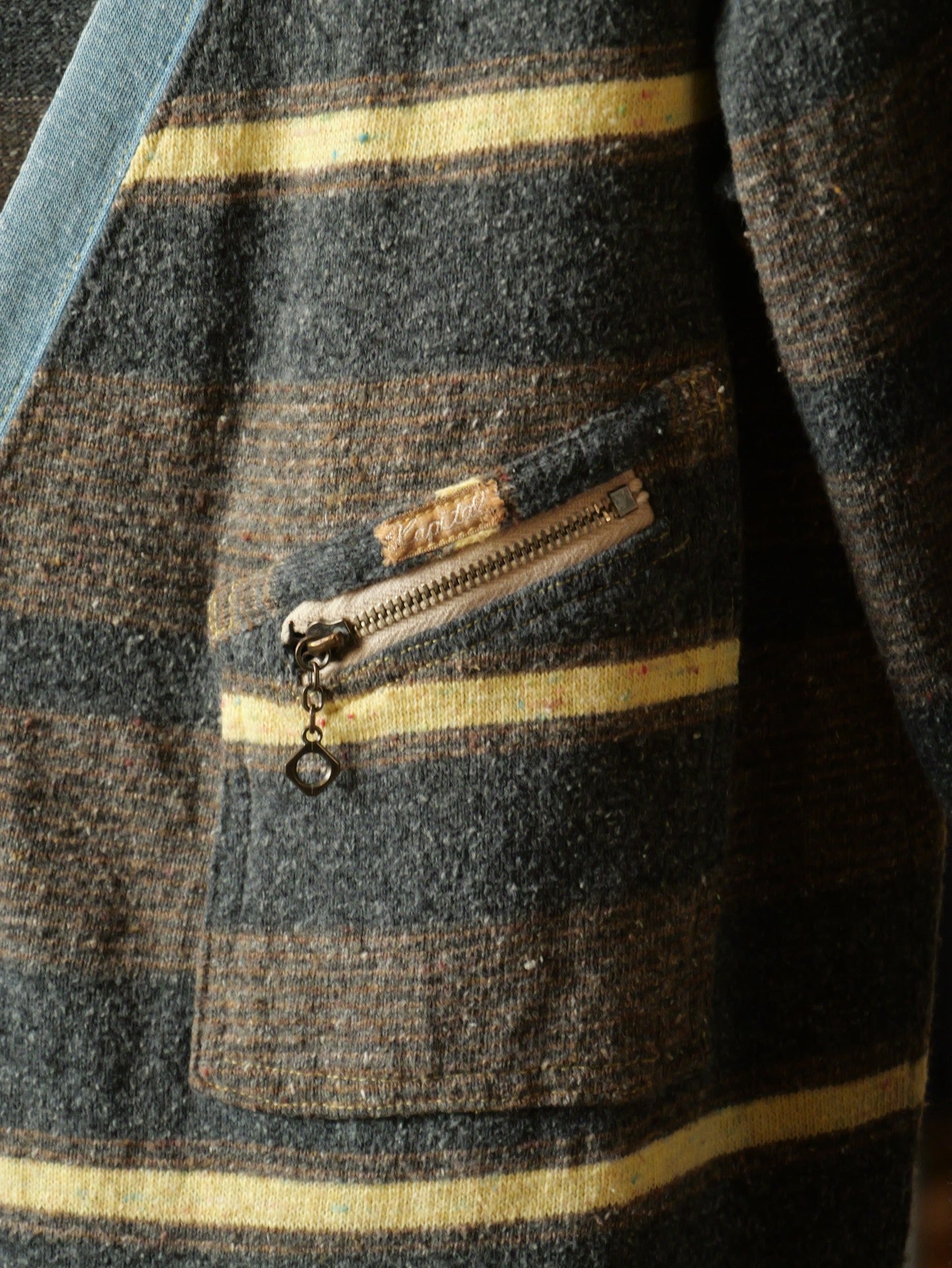 Kapital Three-Pocket Striped Cardigan