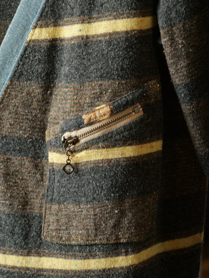 Kapital Three-Pocket Striped Cardigan