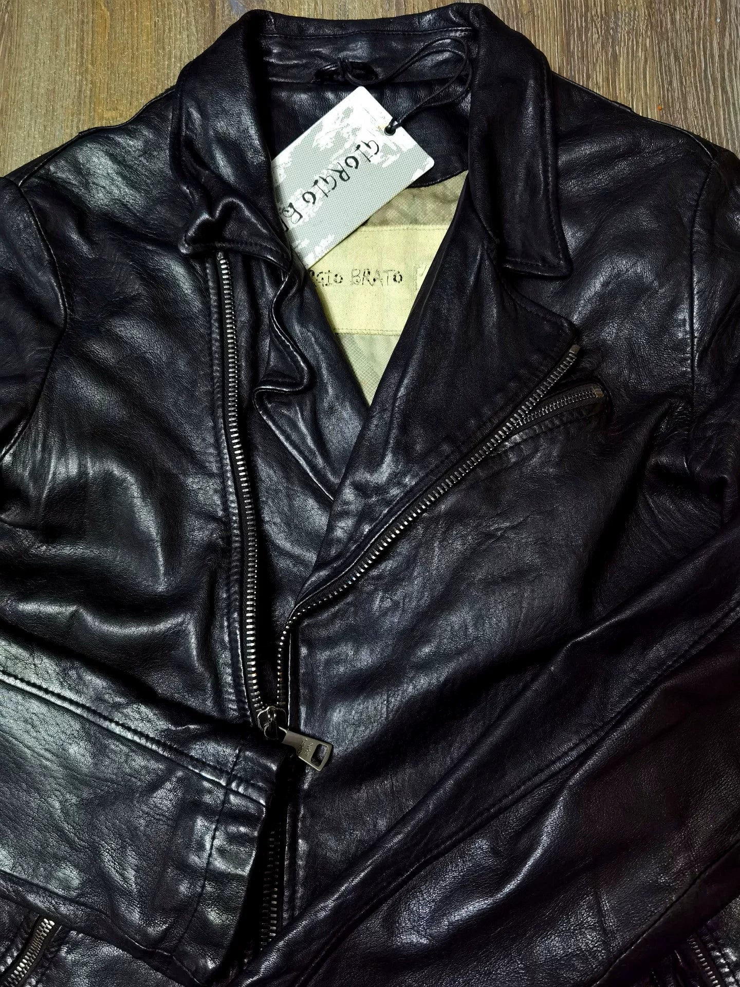 Giorgio Brato Men's Motorcycle Leather Jacket