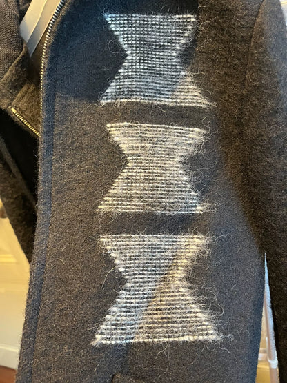 Saint Laurent Black White Fringe Hoodie