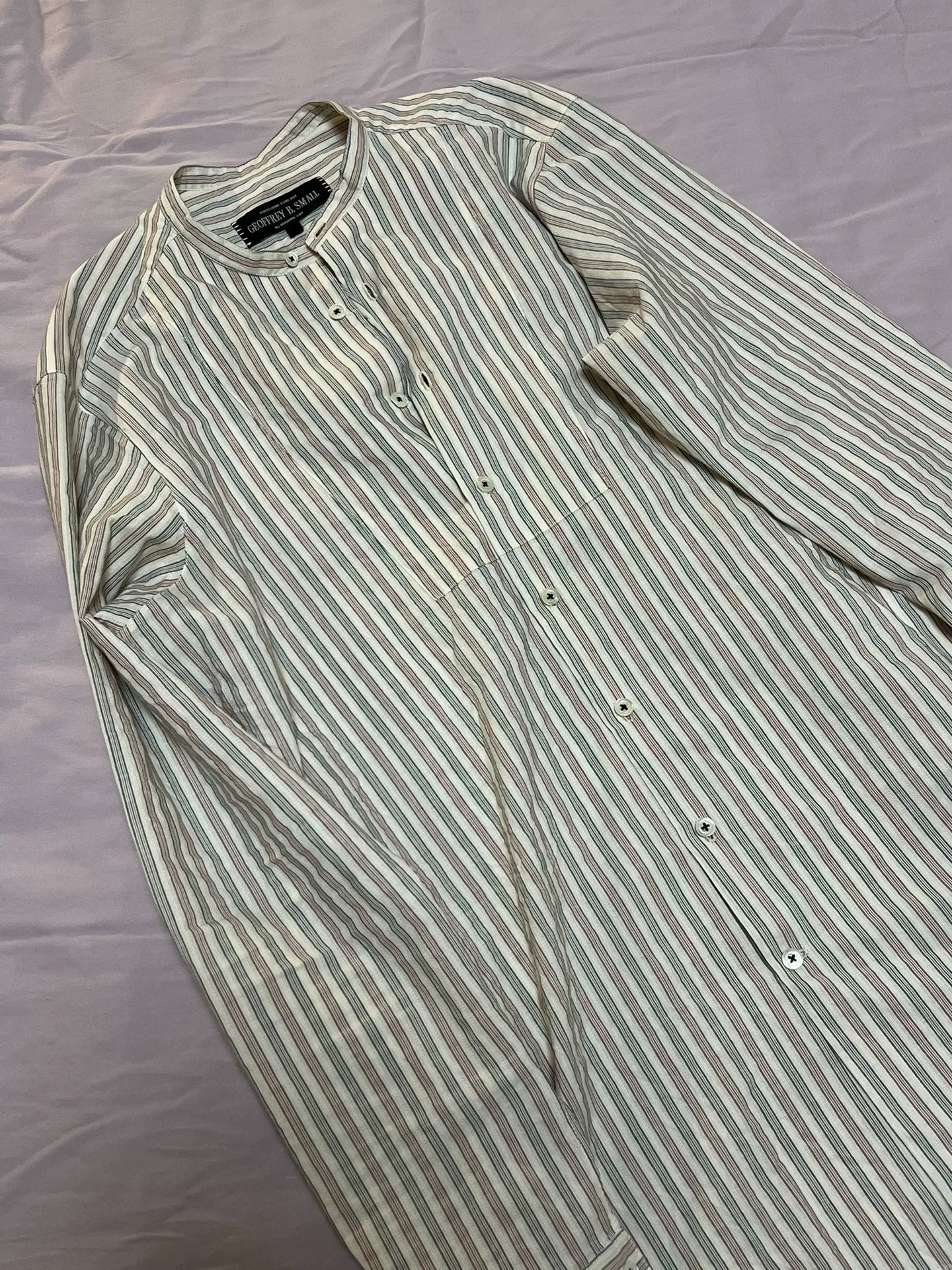 Geoffrey B.Small Red White Blue Striped Shirt