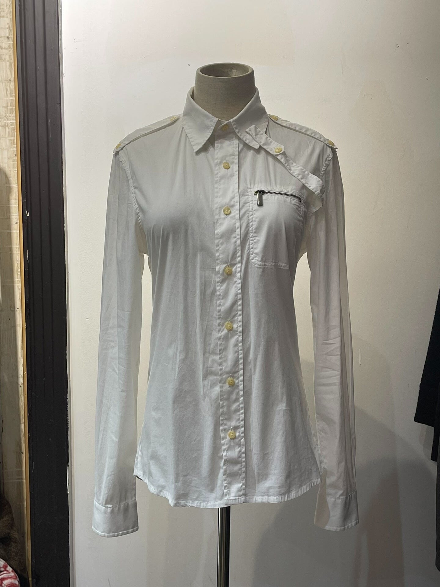 Jean Paul Gaultier Military Style White Shirt