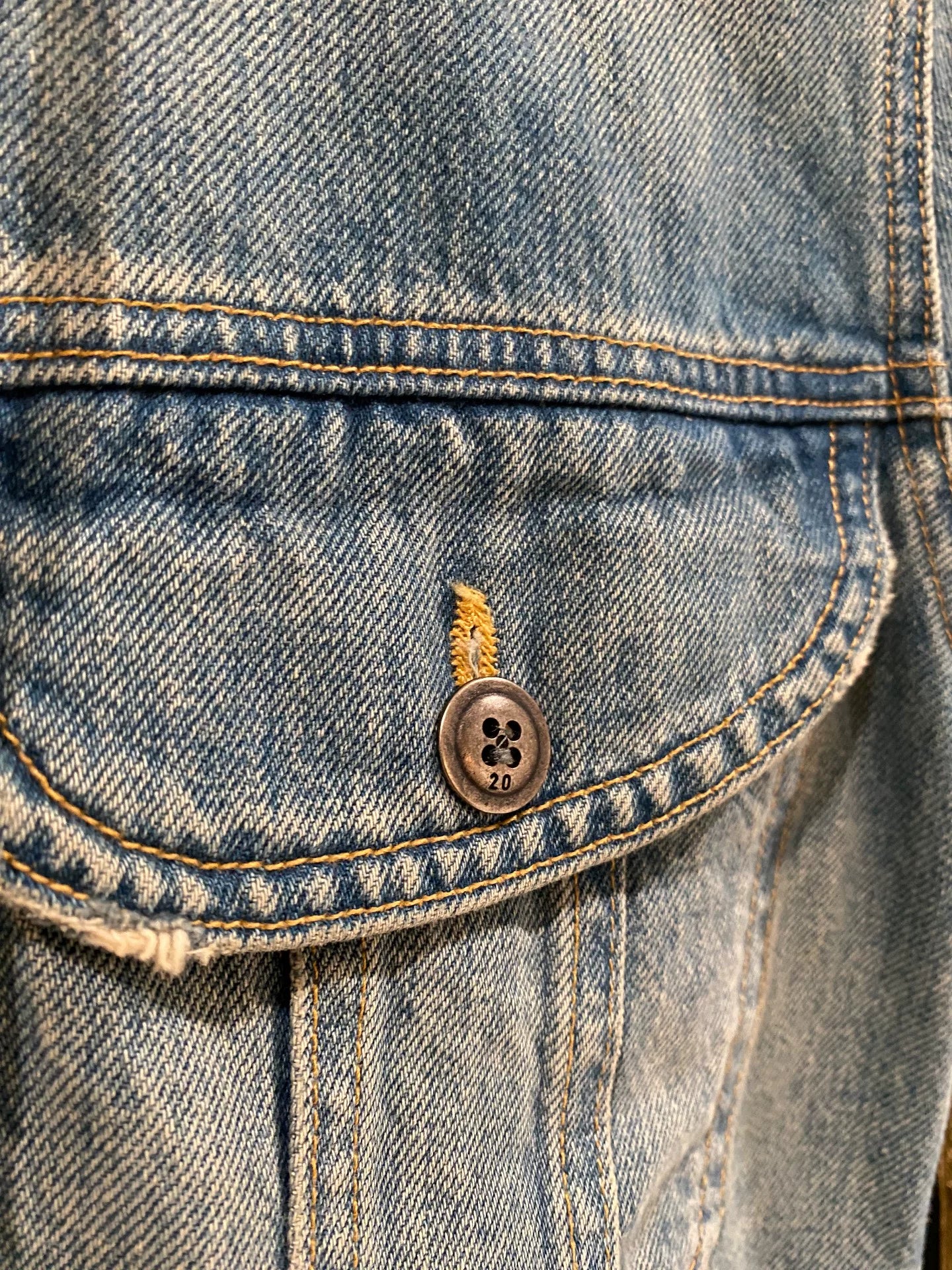Greg Lauren Layered Hooded Denim Jacket