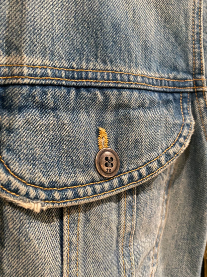 Greg Lauren Layered Hooded Denim Jacket