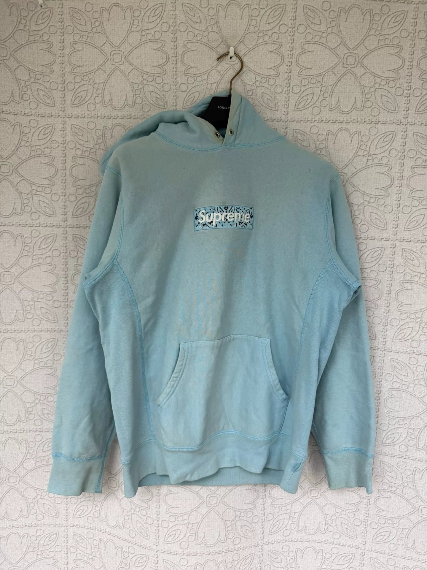 supreme box logo hoodie in blue