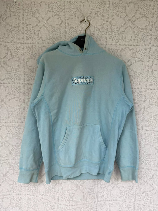 supreme box logo hoodie in blue