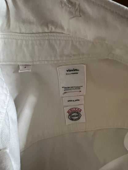 white mud-dyed GIZA cotton shirt