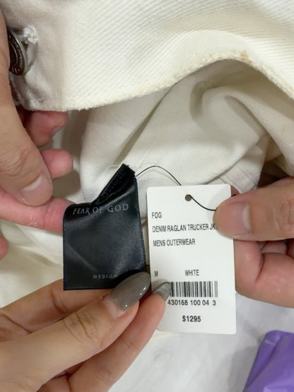 Fear of God White Denim Jacket Medium