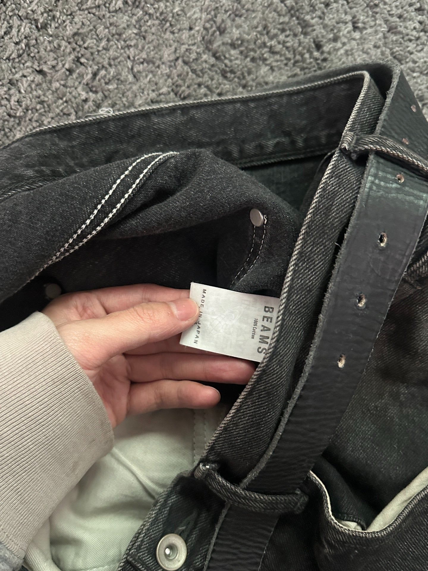 Beams FUTURE ARCHIVE Mud-Dyed Baggy Jeans