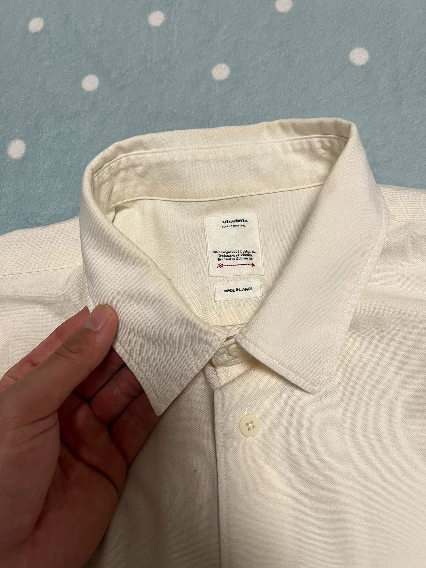 visvim Cream Shirt with Dark Sleeves