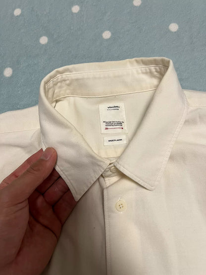 visvim Cream Shirt with Dark Sleeves