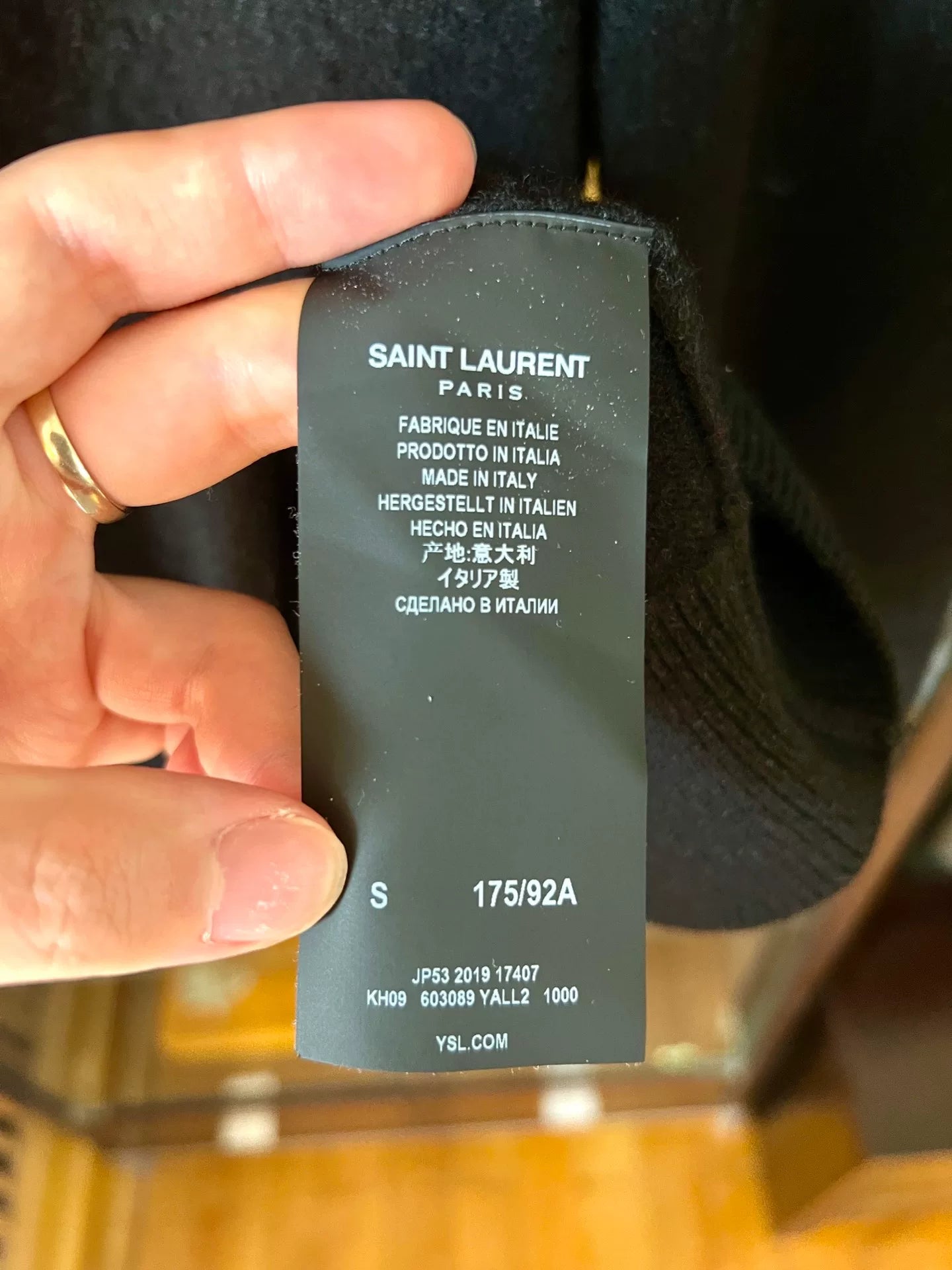 black cashmere sweater by saint laurent