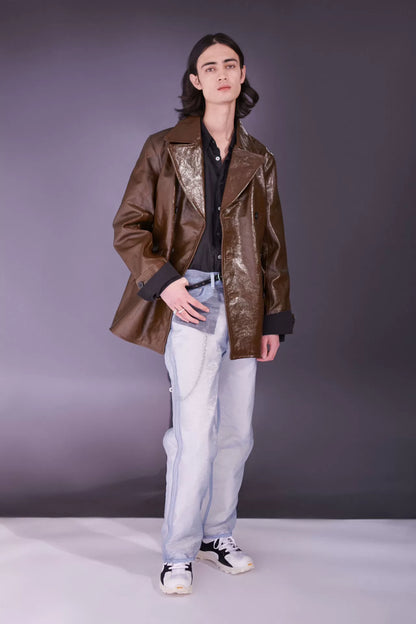 transparent denim pants for layering