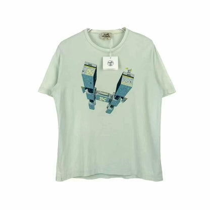 hermes light green h robot t-shirt