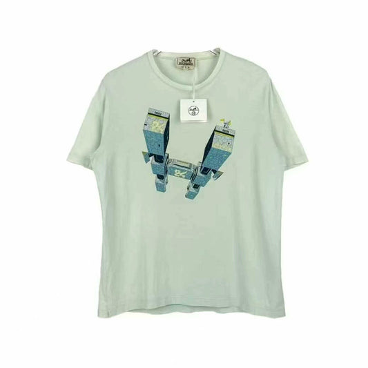 hermes light green h robot t-shirt