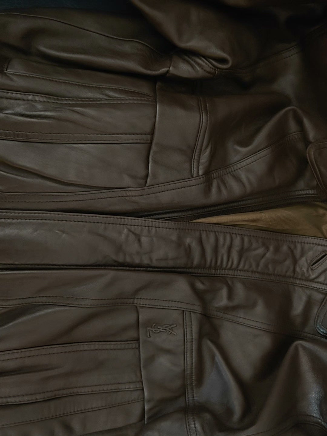 YSL Vintage Brown Men's Leather Jacket