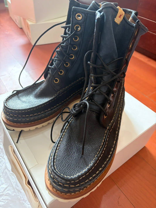 visvim grizzly boots folk navy