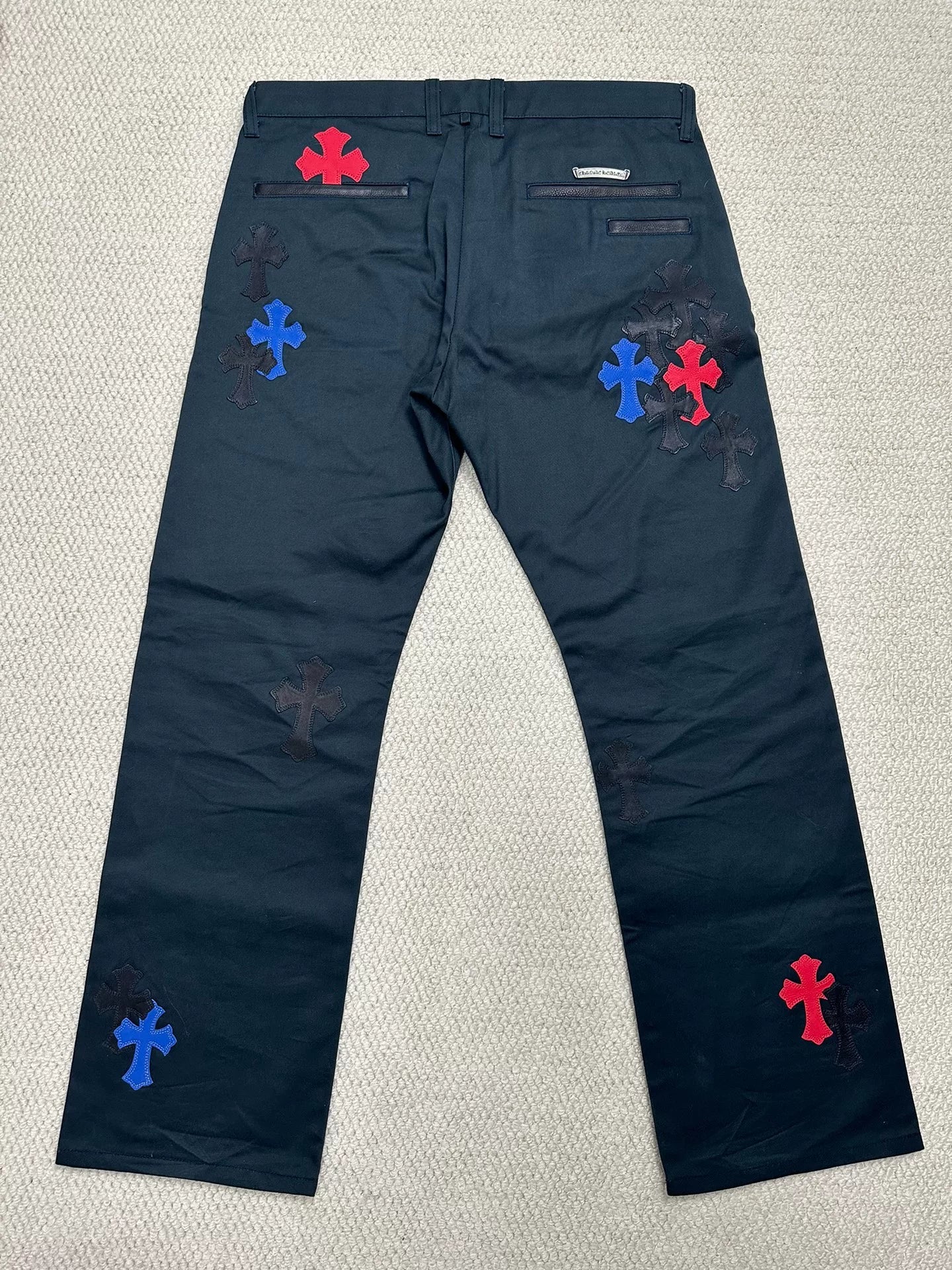 Chrome Hearts Cross Patchwork Black Chino Cargo Pants