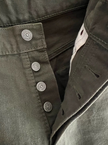 military green denim pants from Pure Blue Japan