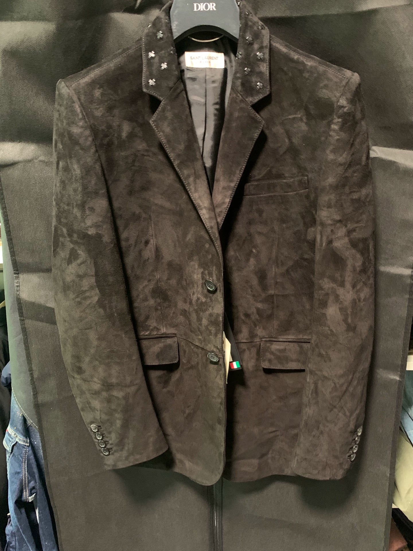 saint laurent suede blazer size 48