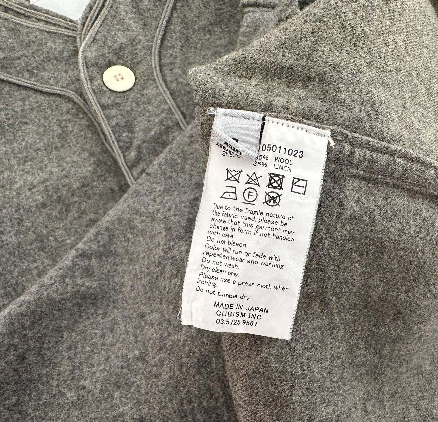 visvim dugout long sleeve shirt in wool linen