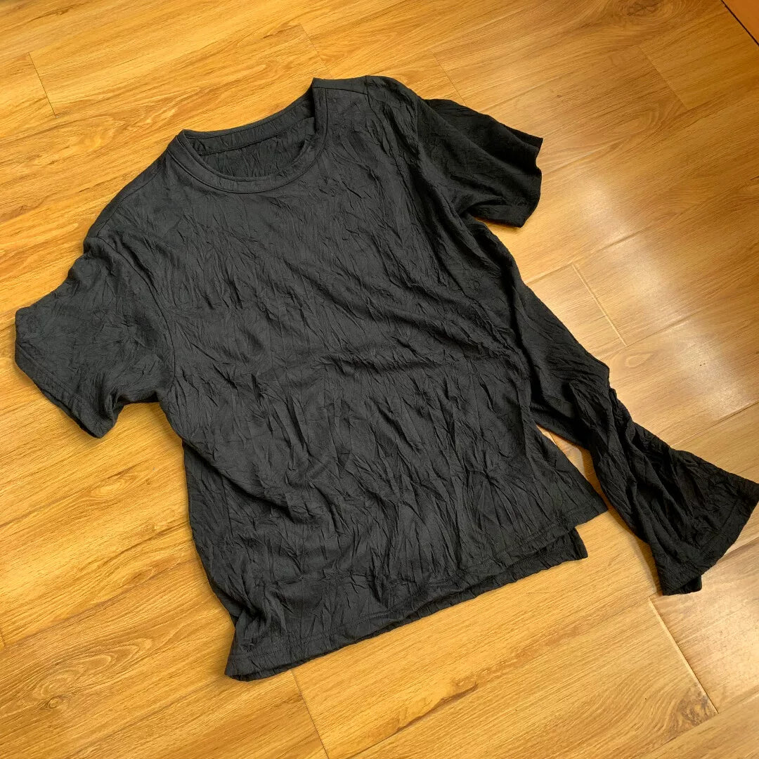 Yohji Yamamoto Groundy Asymmetric Pleated Tee