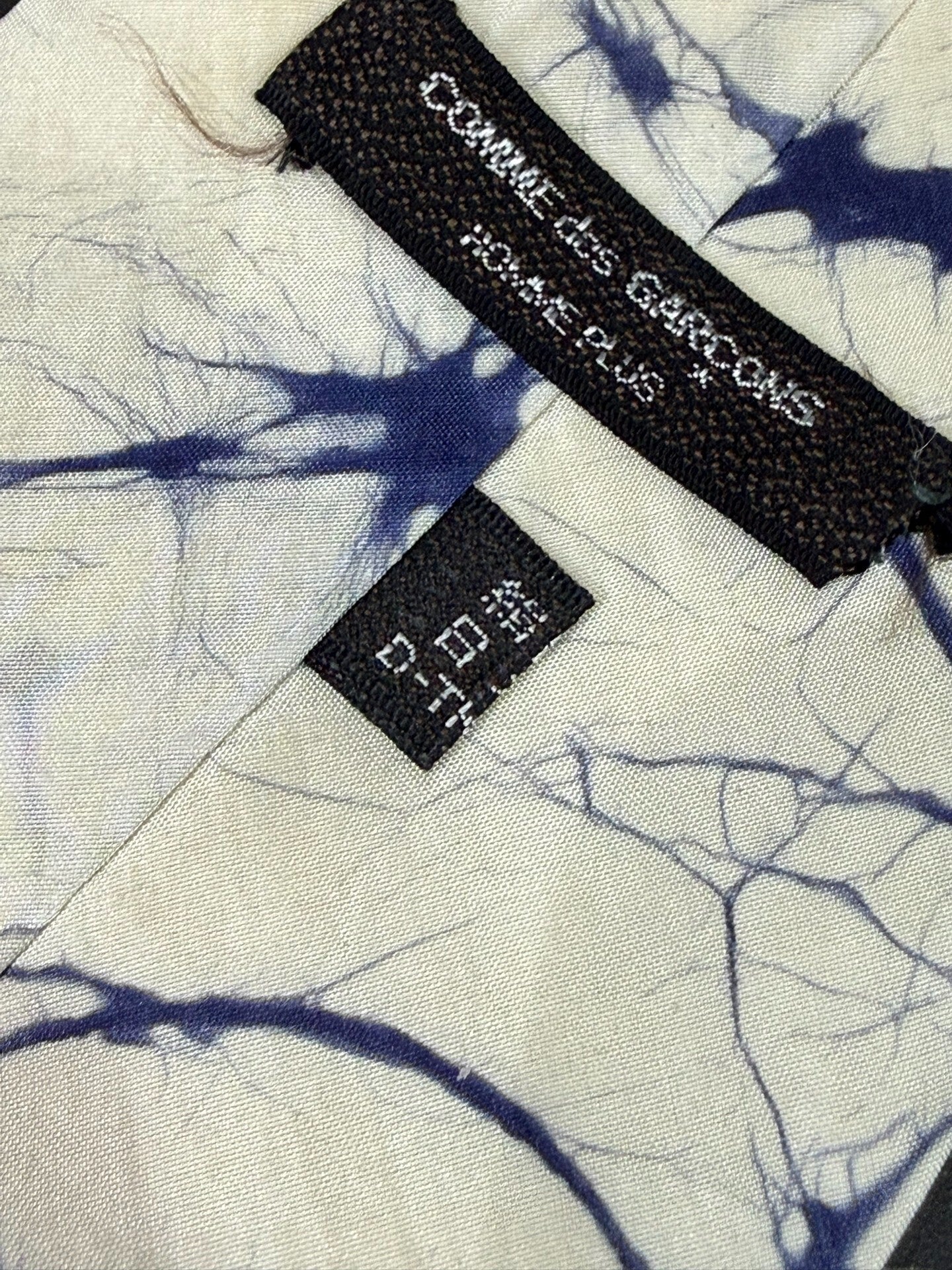 Comme des Garcons Blue Printed Silk Tie