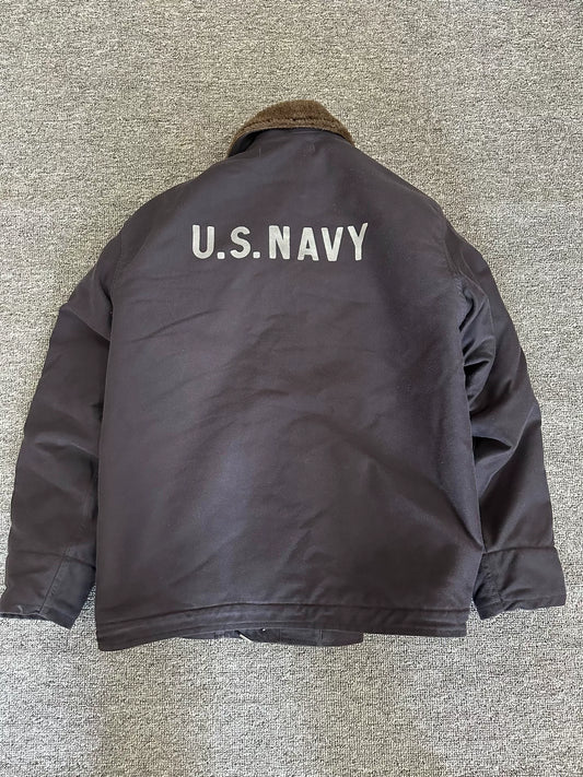 real mccoys navy deck jacket in xl