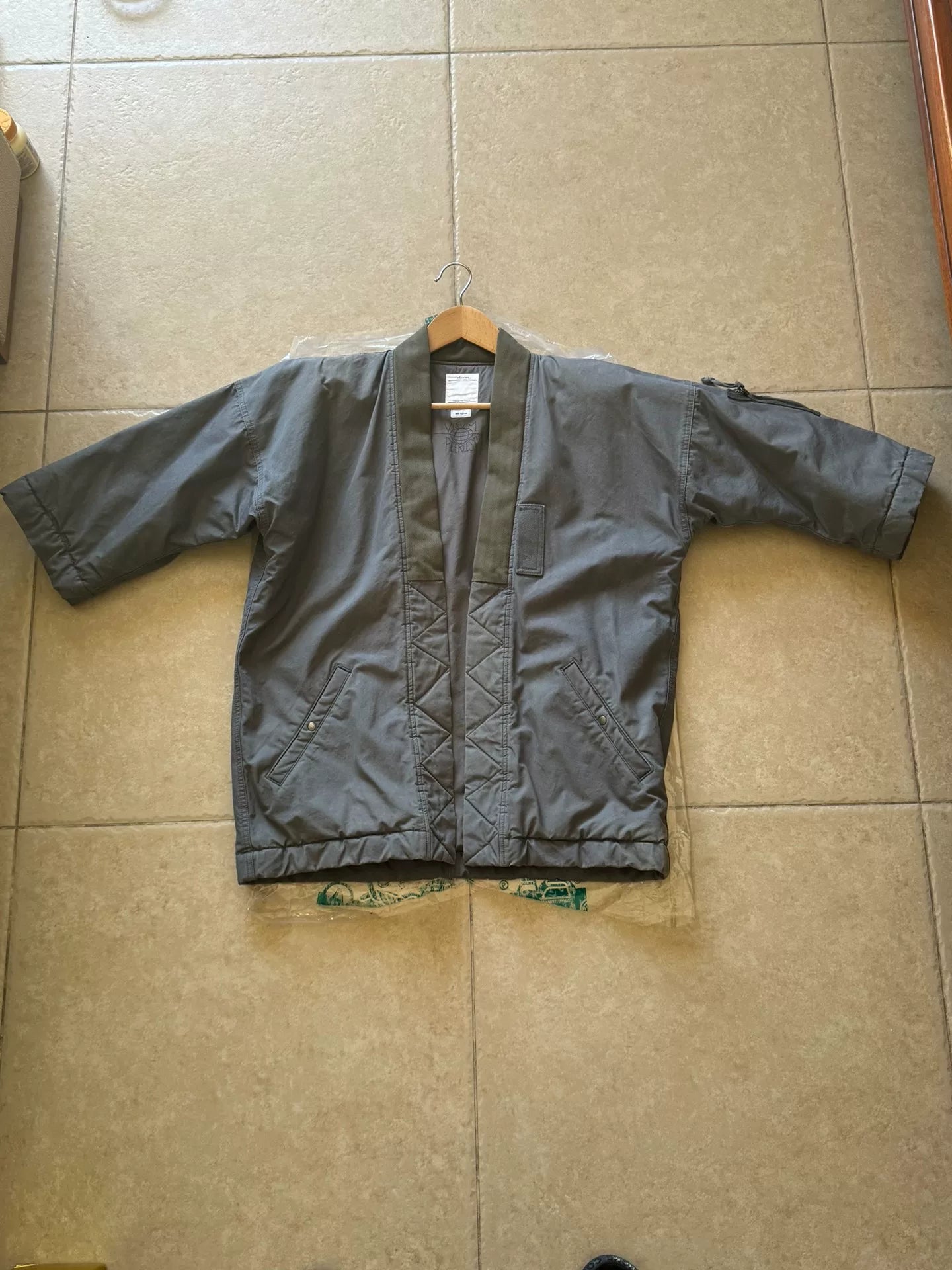 visvim Grey Herringbone Collar Jacket