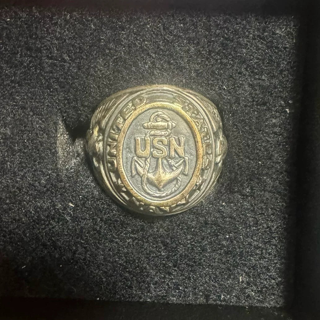 Vintage US Navy Silver Ring Replica