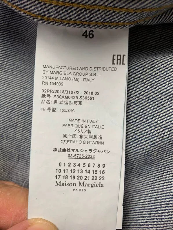 maison margiela denim jacket with transparent details